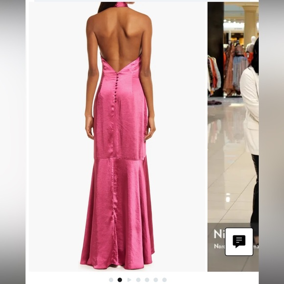 Elliatt - Angie Cross-Neck Satin Gown- Small - Picture 2 of 4